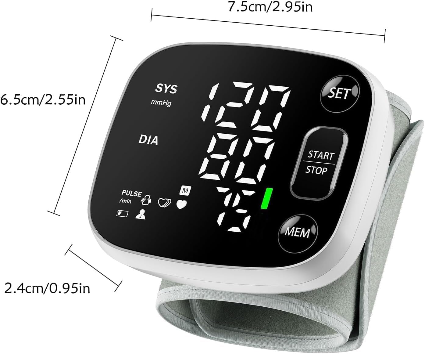 Oklar Rechargeable Wrist Blood Pressure Monitor – Dual User, LED Display, Voice Broadcast