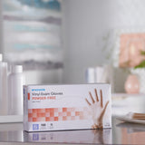 Vinyl Exam Gloves, Powder-Free, Disposable Medical Glove - XL, 100 Count, 1 Box