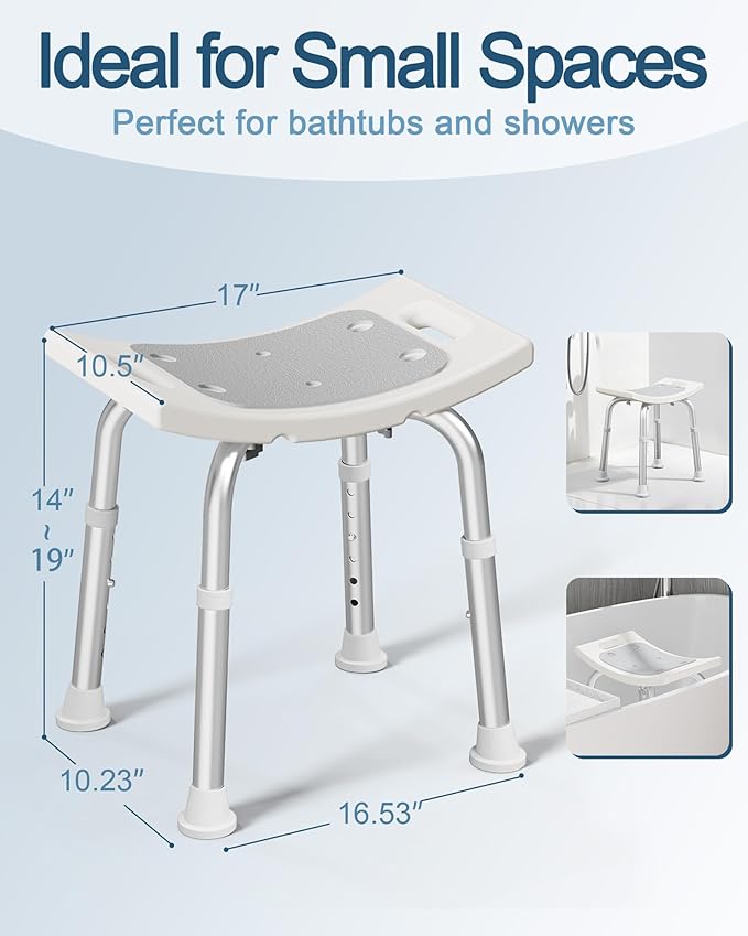 HOMLAND Adjustable Shower Chair – Safe & Comfortable Bath Seat for Elderly and Disabled (400 lbs)