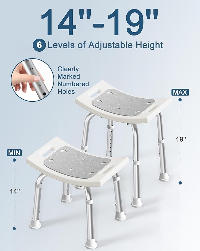 HOMLAND Adjustable Shower Chair – Safe & Comfortable Bath Seat for Elderly and Disabled (400 lbs)