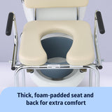 Medline Drop Arm Commode with Padded Seat & Backrest