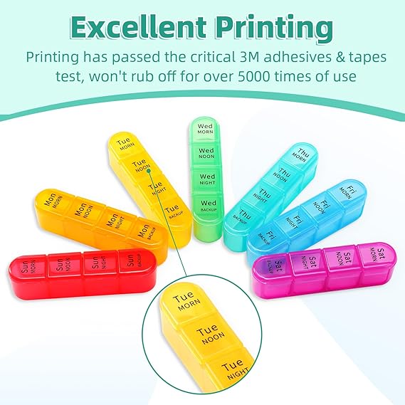 Daviky Pill Organizer – 4 Times a Day Large 7-Day Medicine Case with Removable Containers