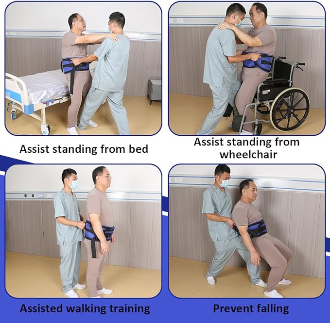 Ehucon Gait Belt for Seniors – 7 Padded Handles, Quick-Release Buckle, Lift Assist Safety Strap (Extra Large)