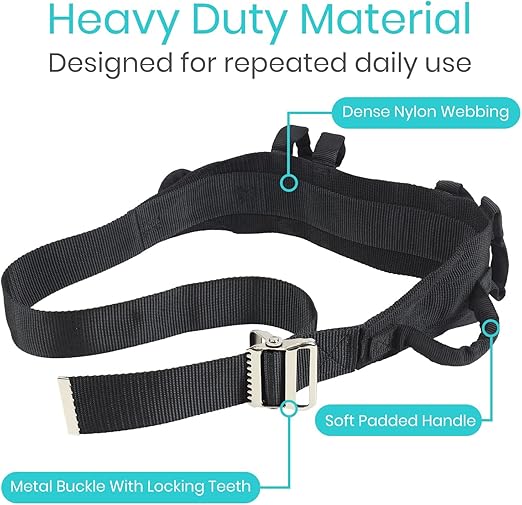 Vive Transfer Gait Belt with Handles – Safe & Comfortable Mobility Support