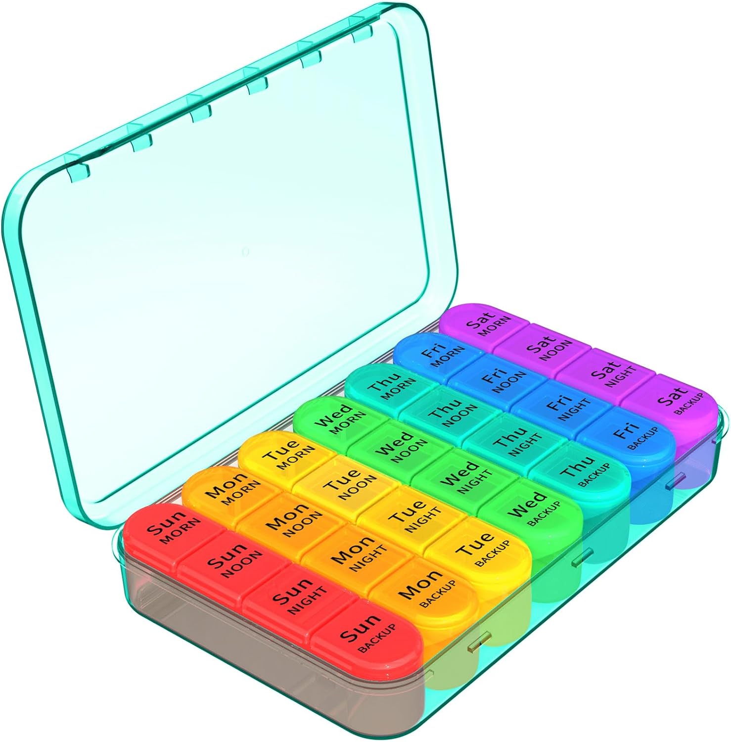 Daviky Pill Organizer – 4 Times a Day Large 7-Day Medicine Case with Removable Containers