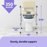 Medline Drop Arm Commode with Padded Seat & Backrest