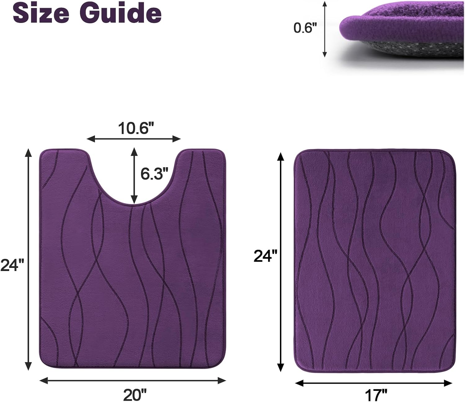 YIHOUSE 5-Piece Memory Foam Bathroom Rug Set – Ultra-Soft, Absorbent & Non-Slip Bath Mats