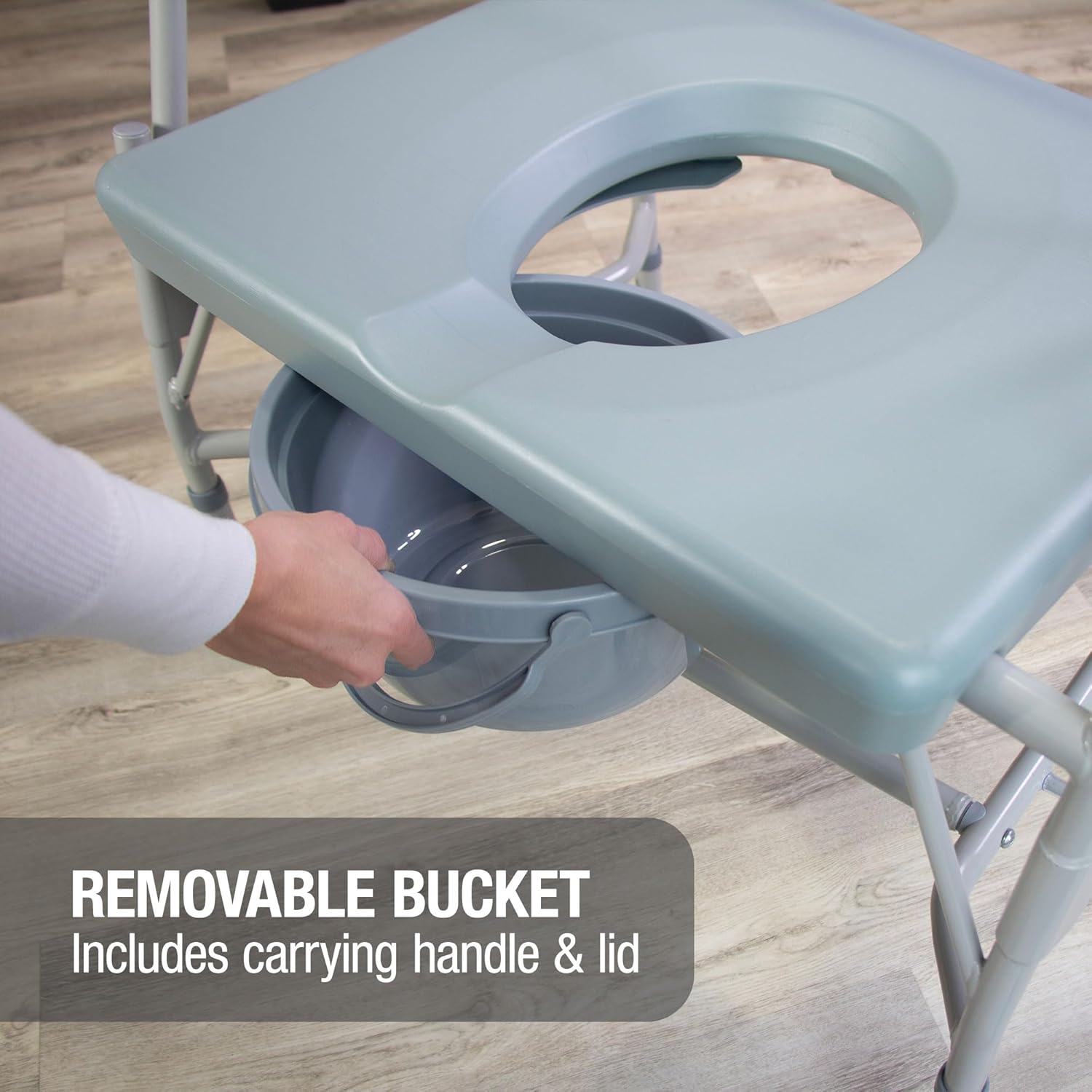 DMI Drop Arm Portable Toilet Commode – Extra-Wide, Heavy-Duty Comfort