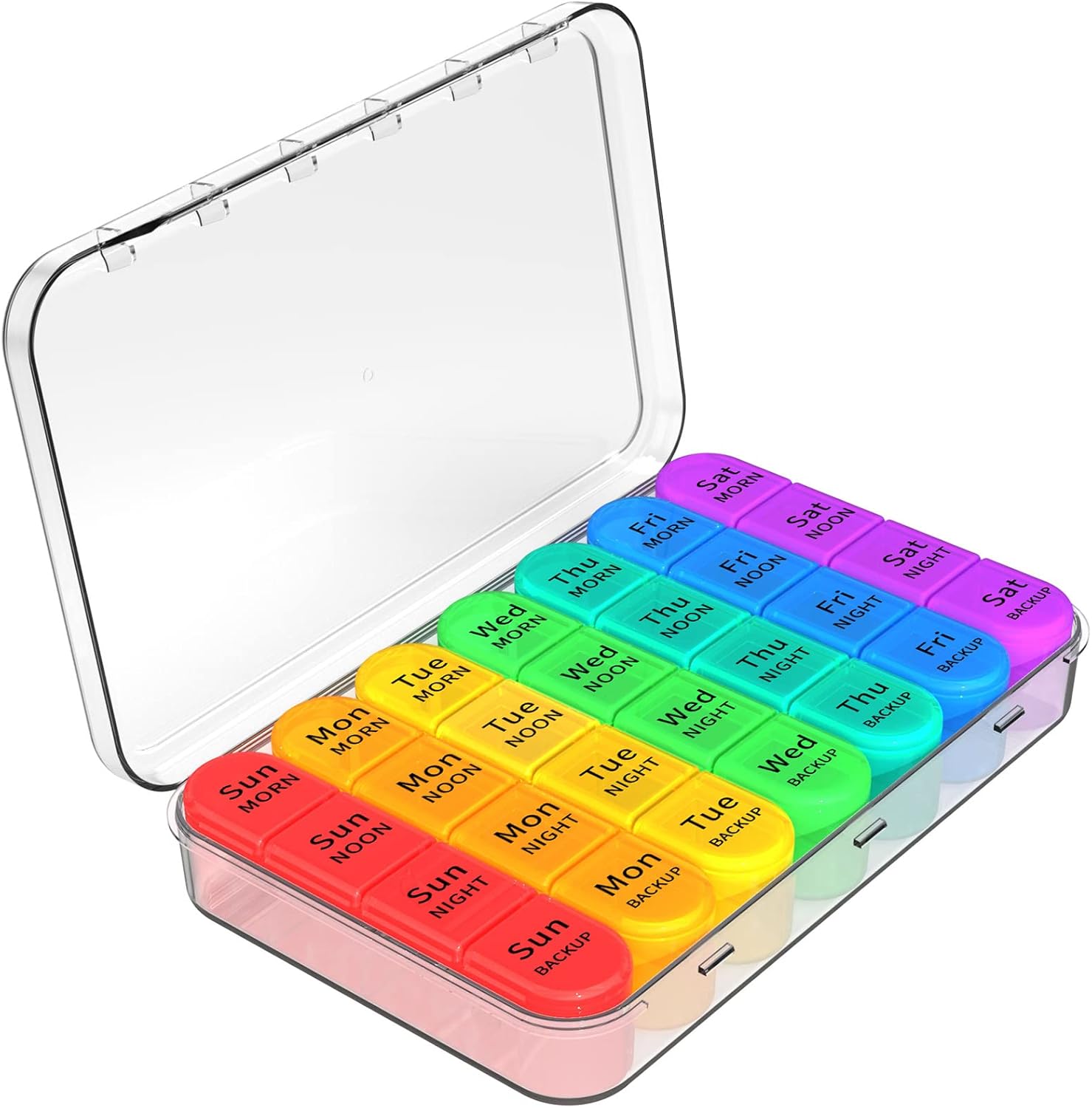 Daviky Pill Organizer – 4 Times a Day Large 7-Day Medicine Case with Removable Containers