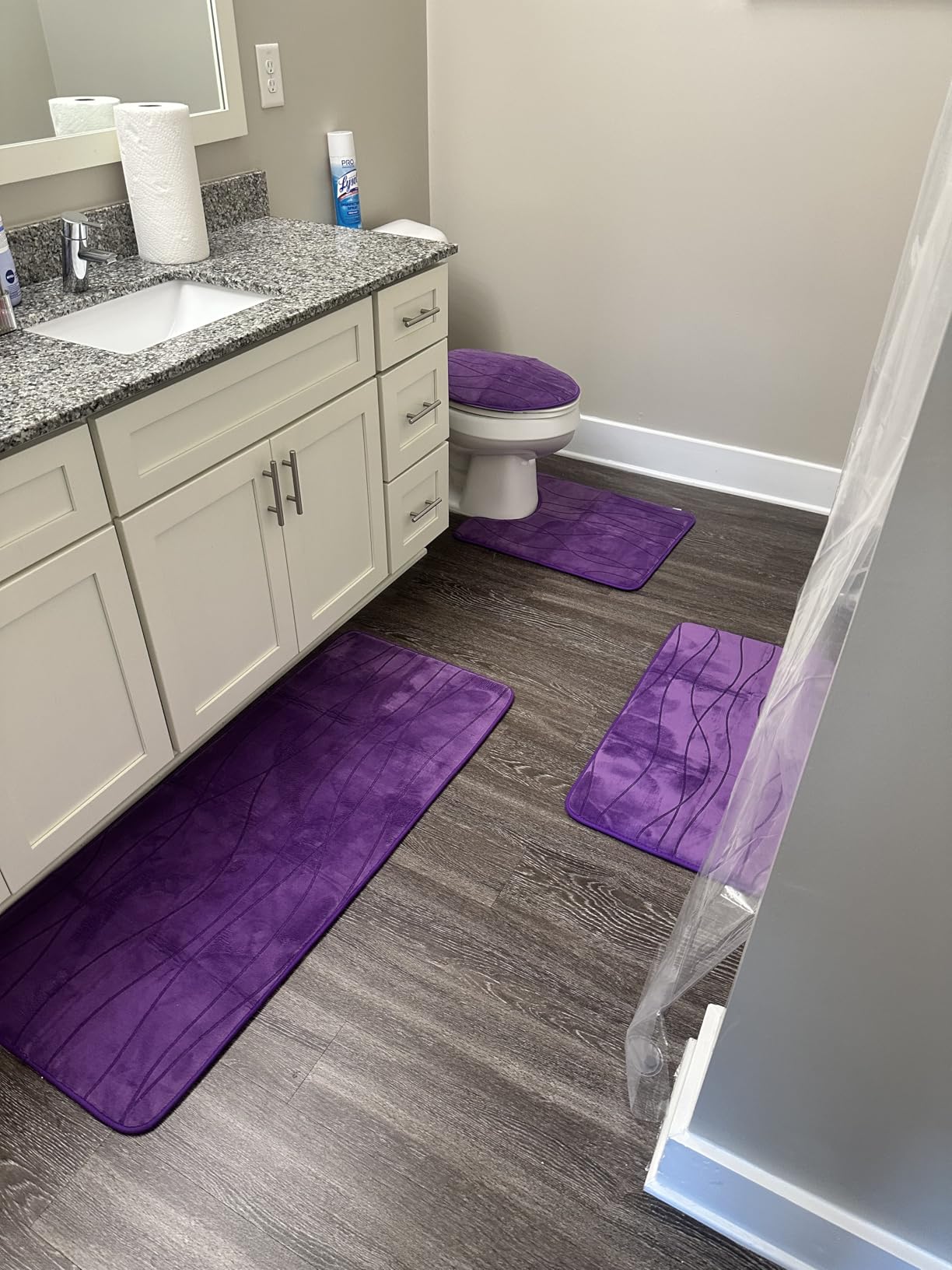 YIHOUSE 5-Piece Memory Foam Bathroom Rug Set – Ultra-Soft, Absorbent & Non-Slip Bath Mats