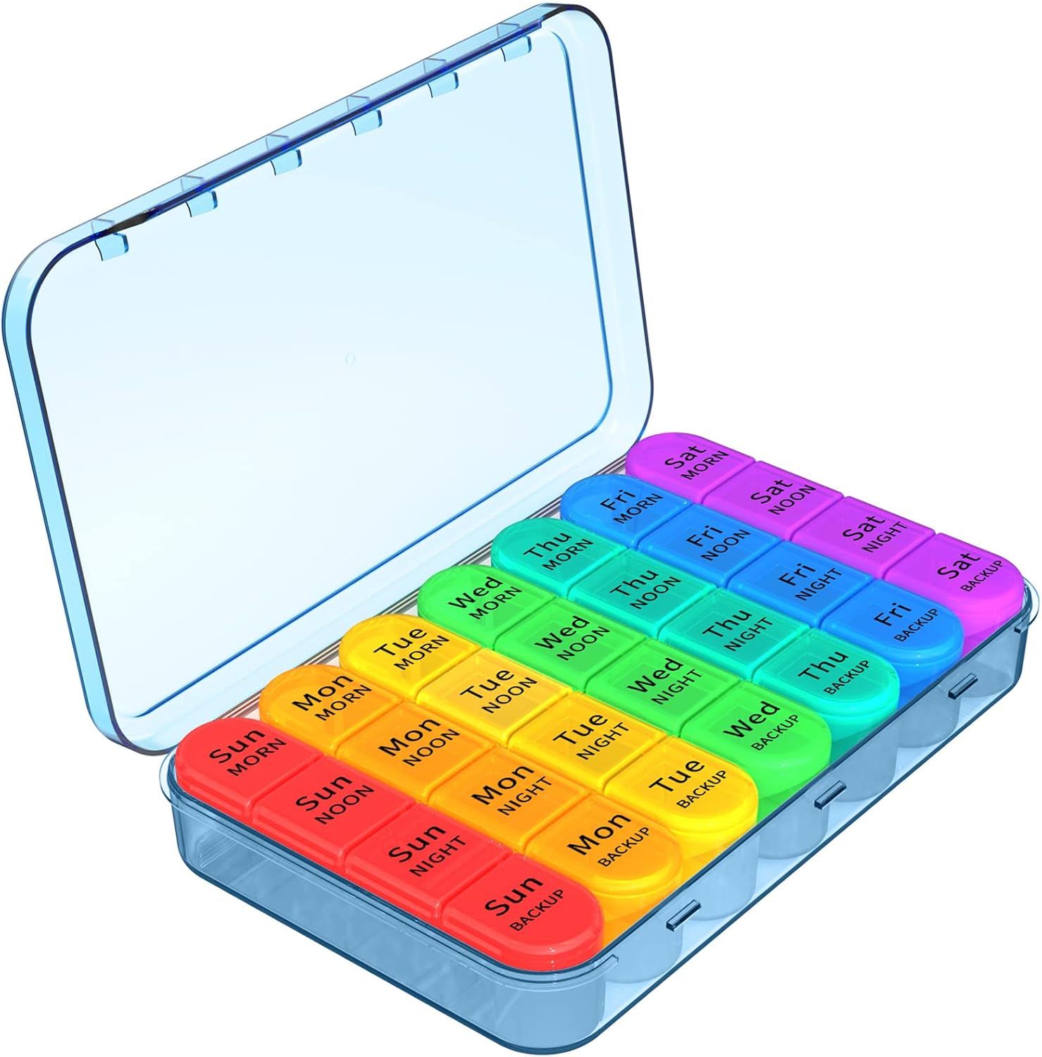 Daviky Pill Organizer – 4 Times a Day Large 7-Day Medicine Case with Removable Containers