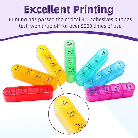 Daviky Pill Organizer – 4 Times a Day Large 7-Day Medicine Case with Removable Containers