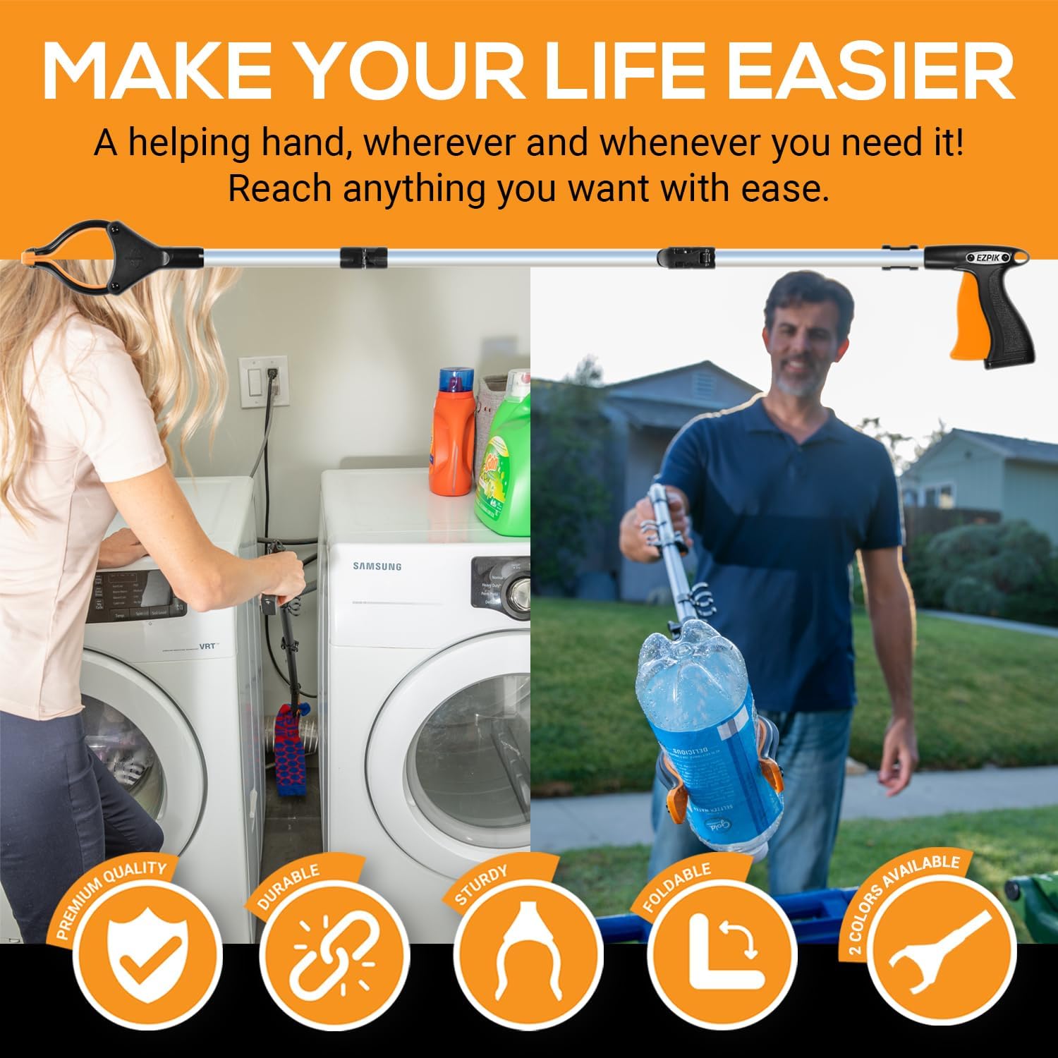 EZPIK Pro 43" Foldable Grabber Reacher Tool