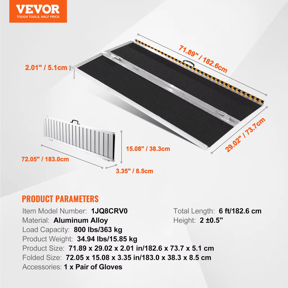 Portable Wheelchair Ramp Non-Slip Aluminum Folding Threshold Ramp Foldable Mobility Scooter Ramp Wheel Chair Ramp