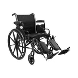 Black Lightweight Wheelchair, Steel, 18" W, 300-Lb Weight Capacity, 1 Ct
