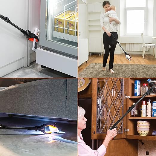 2-Pack 32" Grabber Reacher Tool with LED Light & Magnetic Tip