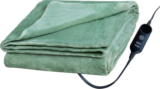Heated Throw 60X70 Oversize with 6 Heating Levels Solid Ultra Soft,Electric Throw with 3H Auto-Off,Covers the Body,Etl Certified Icelandic Green