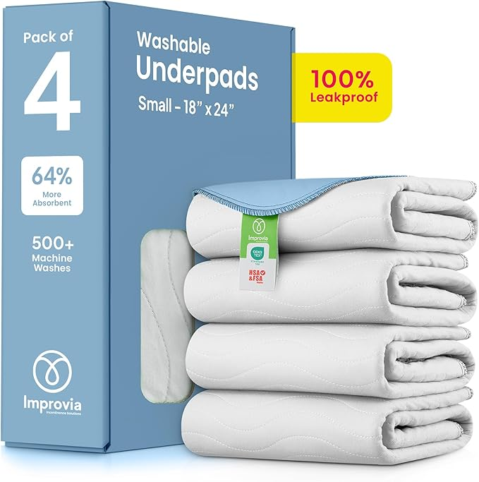 Washable Underpads – Heavy Absorbency Reusable Incontinence Pads for Adults & Elderly
