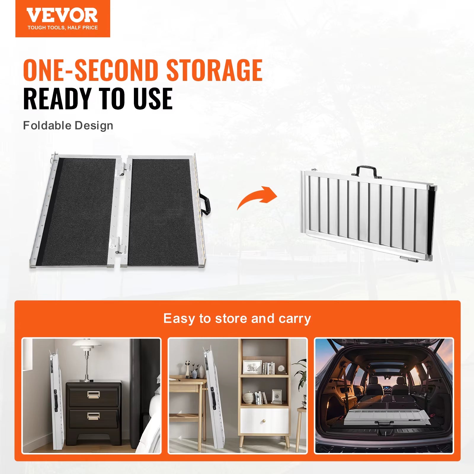 Portable Wheelchair Ramp Non-Slip Aluminum Folding Threshold Ramp Foldable Mobility Scooter Ramp Wheel Chair Ramp