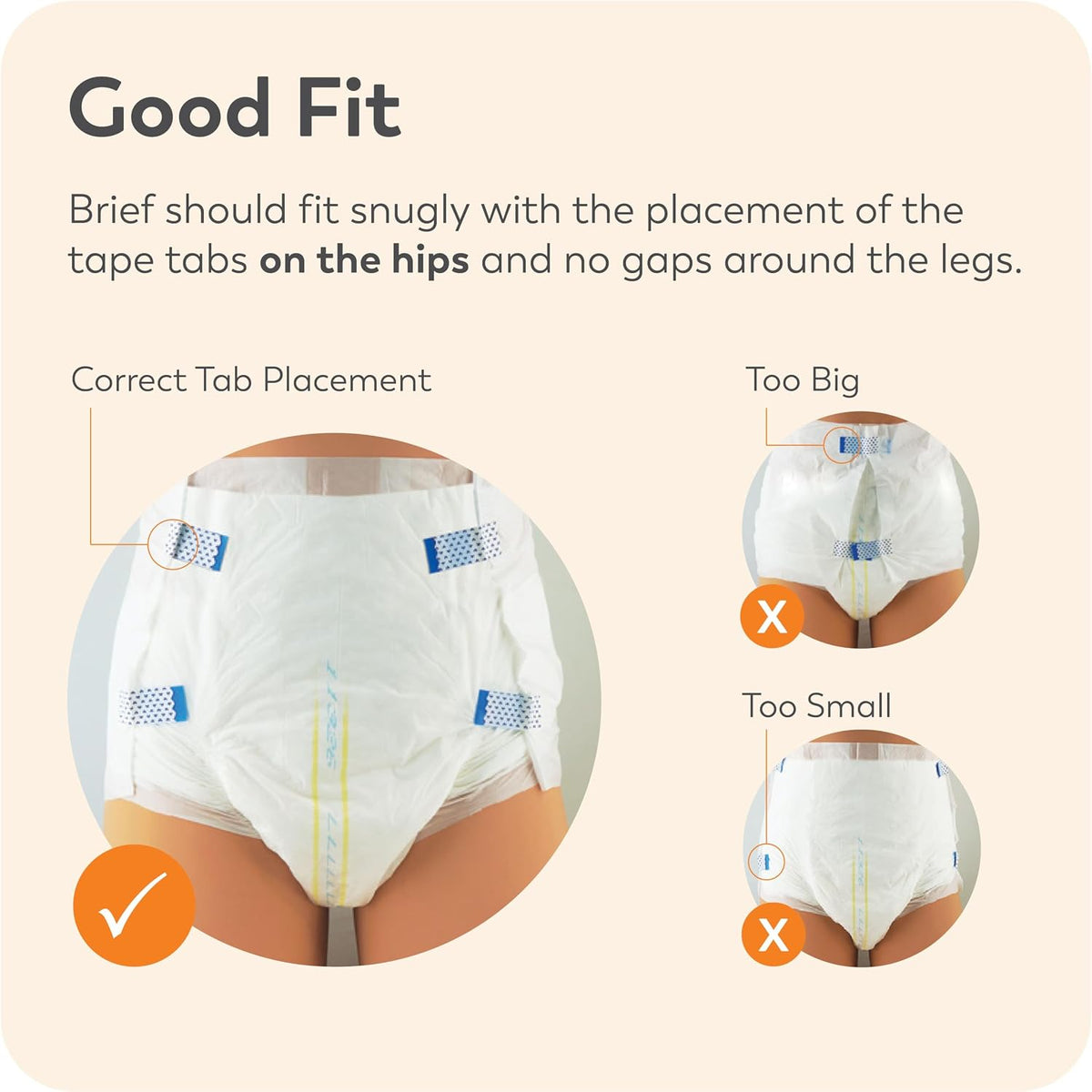 Slimline Adult Diapers with Tabs, X-Small, 10 Ct