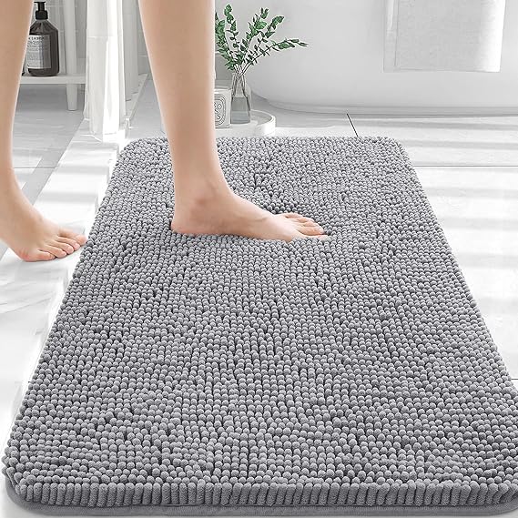 OLANLY Extra Soft Chenille Bathroom Rug – Quick-Dry, Non-Slip, Machine Washable Bath Mat