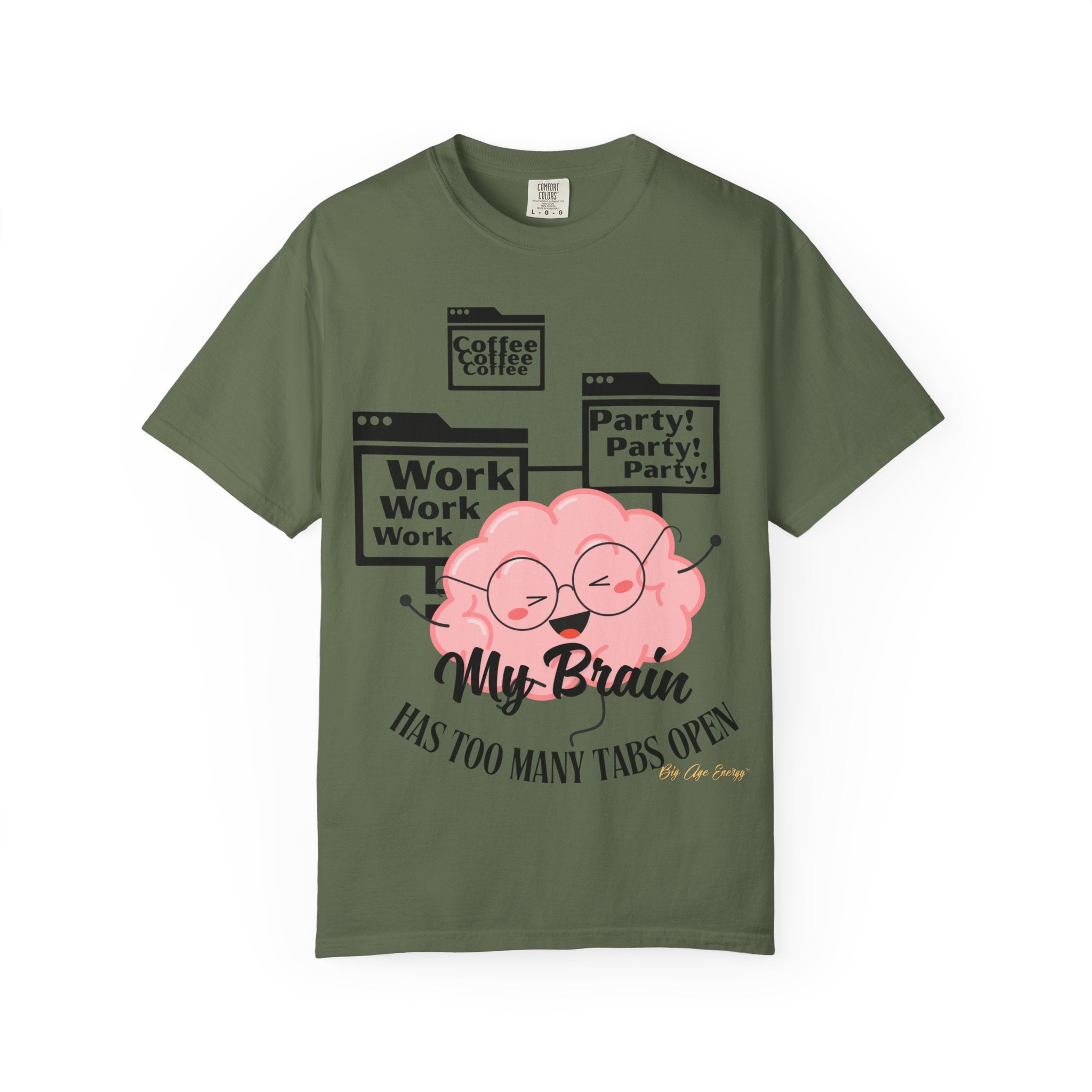 Many Tabs Open BigAgeEnergy Funny t-shirt Quote