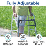 Wheelchair Rollator Cup Holder - Universal Adjustable Bottle Holder (360 Degrees) for Walker, Strollers, Bike, Pram, and More