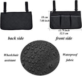 Wheelchair Side Bags, Armrest Accessories to Hang on Side with Bright Line Waterproof Red Walker Storage Pouches for Home/Outdoor/Baby Cart ()
