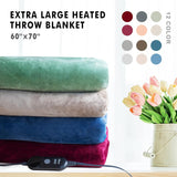 Heated Throw 60X70 Oversize with 6 Heating Levels Solid Ultra Soft,Electric Throw with 3H Auto-Off,Covers the Body,Etl Certified Icelandic Green