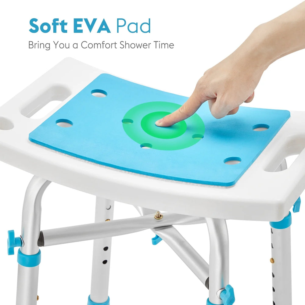 Aluminum Massage Products Heavy Duty Shower Chair with Back 500Lb Tool-Free Bath Seat