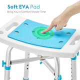 Aluminum Massage Products Heavy Duty Shower Chair with Back 500Lb Tool-Free Bath Seat