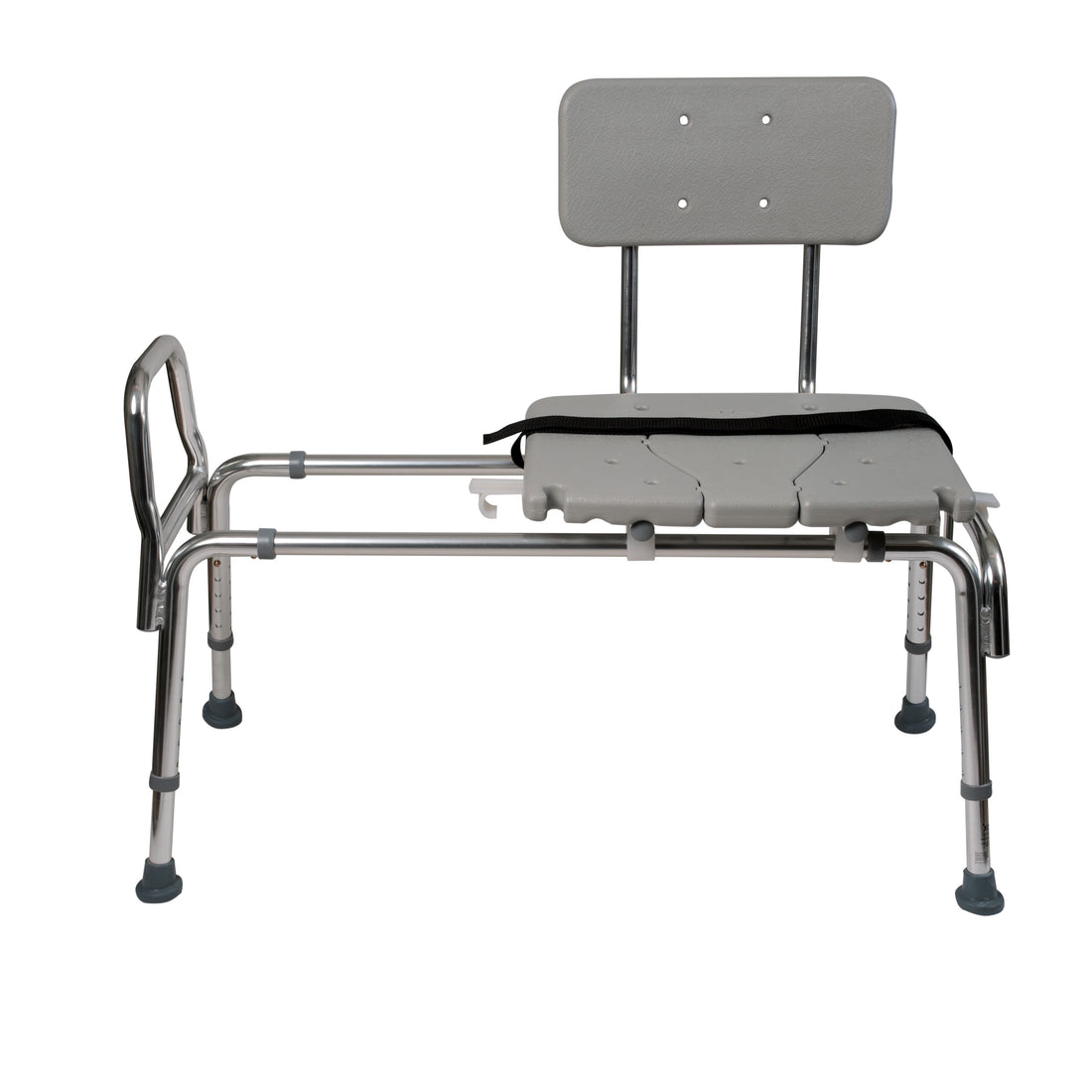 Tub Transfer Bench and Sliding Shower Chair Made of Heavy Duty Non Slip Aluminum Body and Plastic Seat with Adjustable Seat Height and Cut Out Access Holding Weight Capacity up to 400 Lbs, Gray