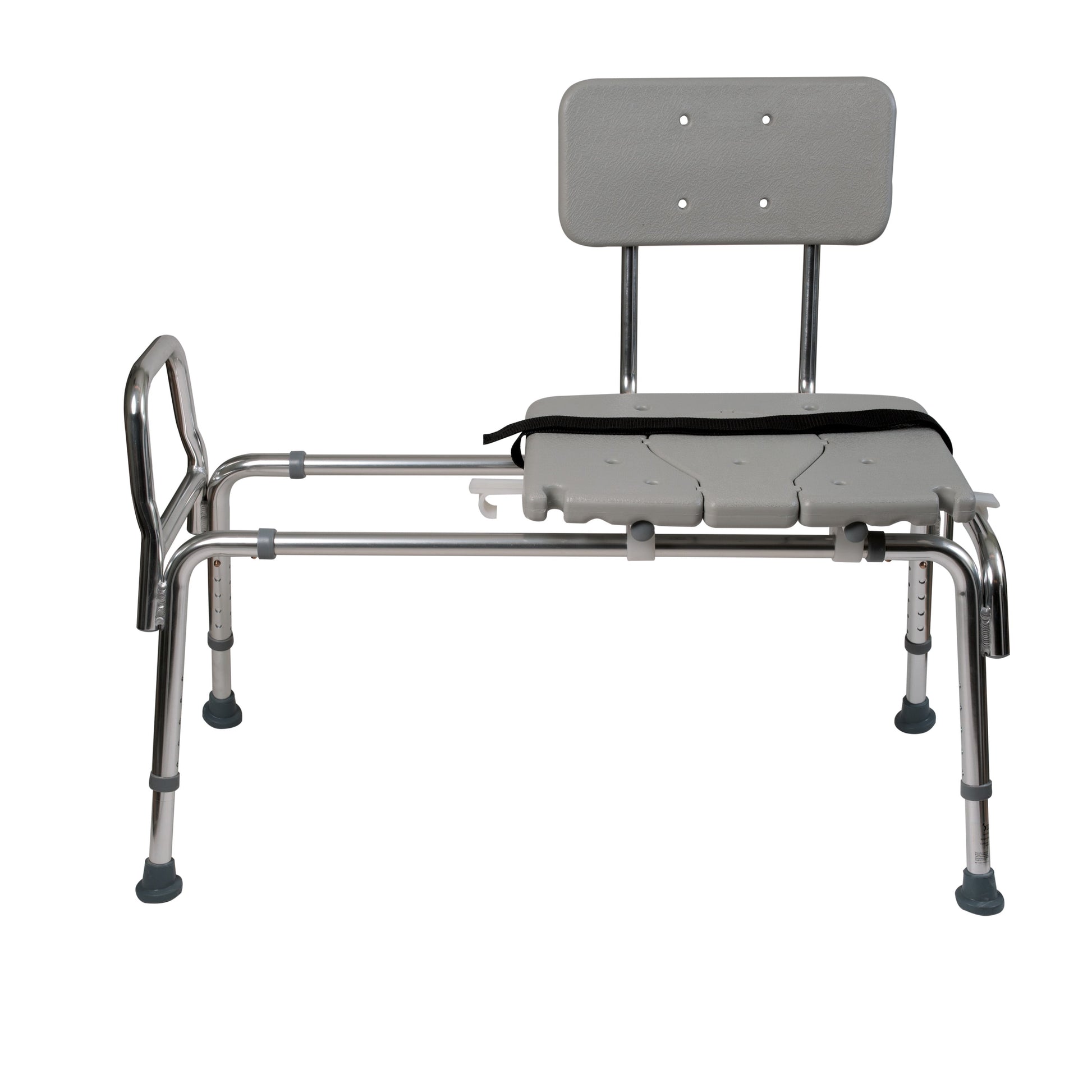 Tub Transfer Bench and Sliding Shower Chair Made of Heavy Duty Non Slip Aluminum Body and Plastic Seat with Adjustable Seat Height and Cut Out Access Holding Weight Capacity up to 400 Lbs, Gray