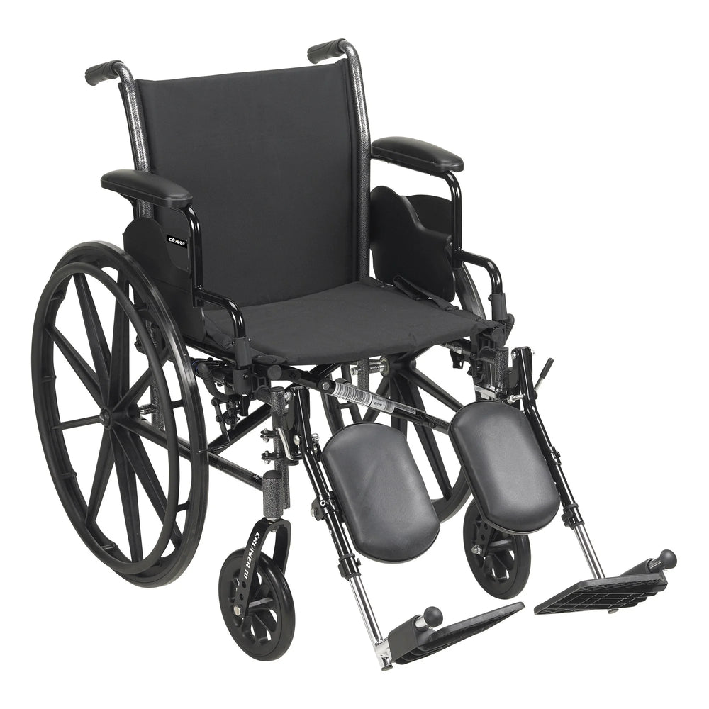 Black Lightweight Wheelchair, Steel, 18" W, 300-Lb Weight Capacity, 1 Ct