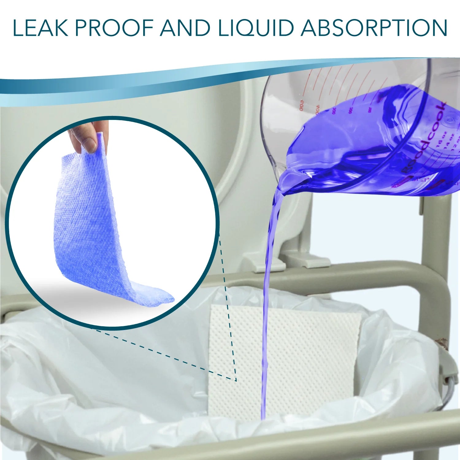 Tidycare Commode Liners with Absorbent Pads, Convenience Pack, 12 Liners and 12 Pads for Adult Bedside Commode