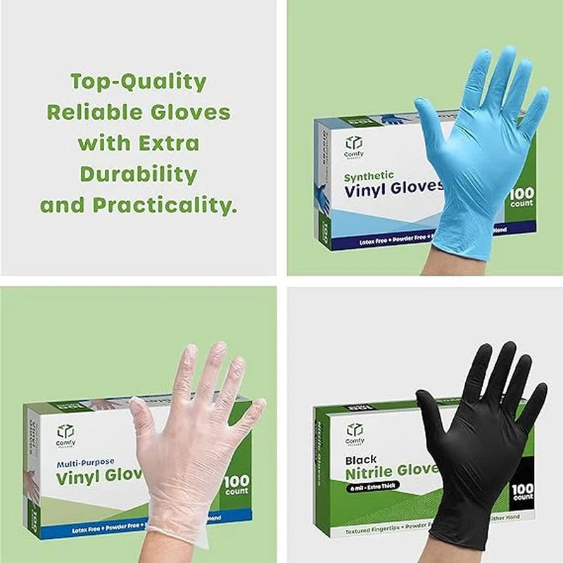Nitrile Gloves Disposable Latex Free Cleaning Gloves, Medium 200-Pack