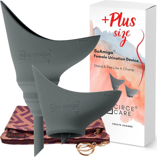Suamiga Female Urination Device Collapsible Female Urinal; Portable Reusable Urinal for Women to Pee Standing Up; Women Pee Funnel for Travel, Camping, Hiking, Outdoor (Soft,Firm,Plus Size)