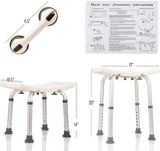 Dr Maya’S Adjustable Shower Chair with Free Grab Bar | Plastic Chair Bath Seat, Bathroom Chair | Shower Stool for inside Shower | Handicap Shower Chair | inside Shower Seat Bench, 300 Lb Capacity