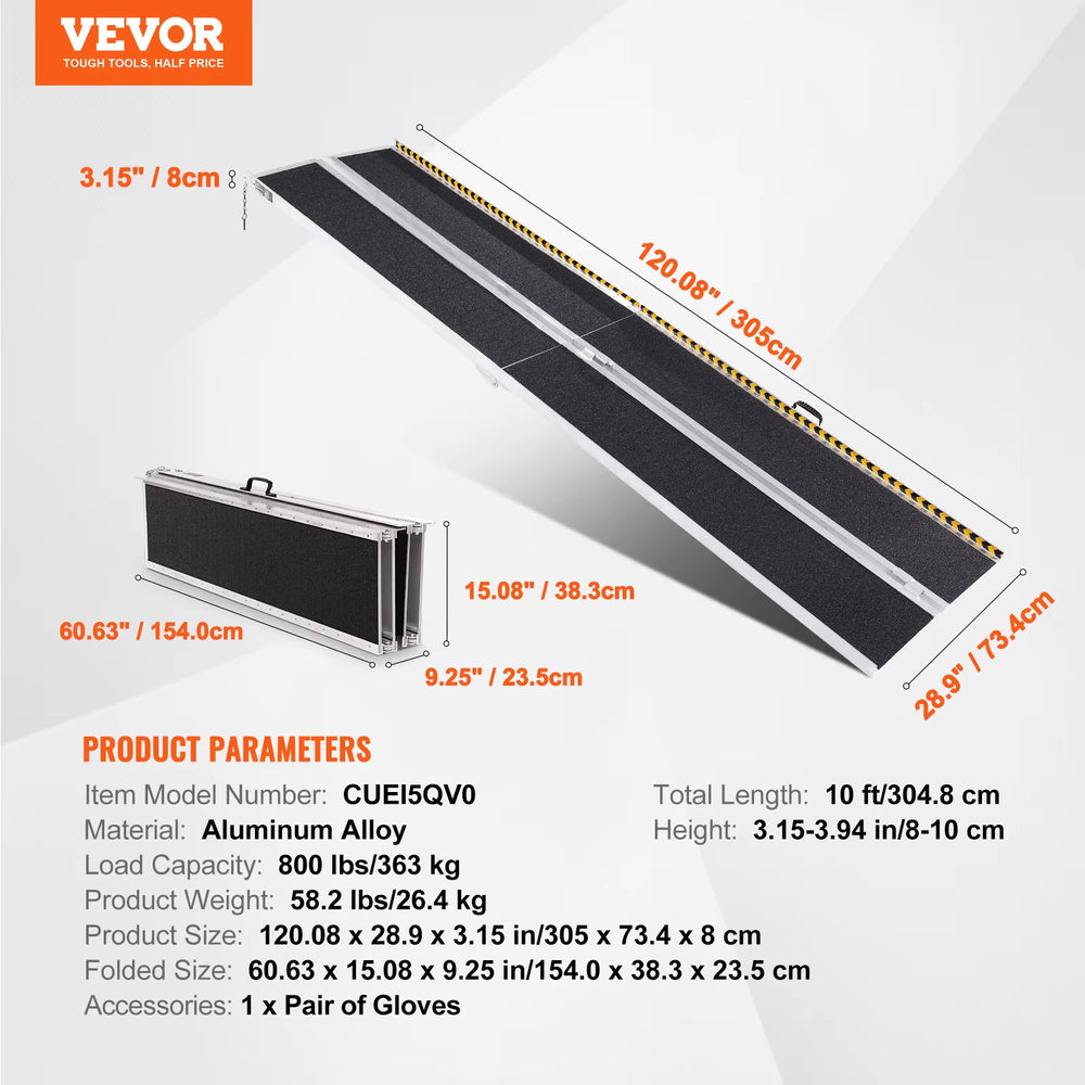 Portable Wheelchair Ramp Non-Slip Aluminum Folding Threshold Ramp Foldable Mobility Scooter Ramp Wheel Chair Ramp
