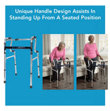 Aluminium Uplift Folding Walker with Adjustable Height, 300 Lb Weight Capacity