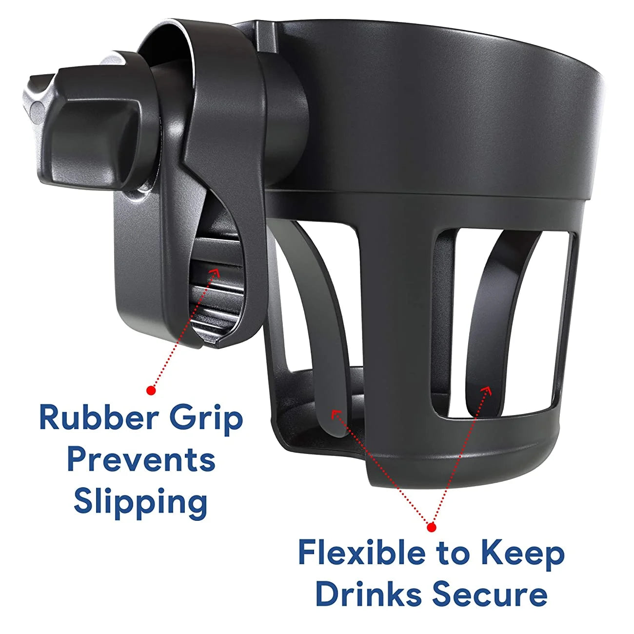Wheelchair Rollator Cup Holder - Universal Adjustable Bottle Holder (360 Degrees) for Walker, Strollers, Bike, Pram, and More
