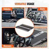 Portable Wheelchair Ramp Non-Slip Aluminum Folding Threshold Ramp Foldable Mobility Scooter Ramp Wheel Chair Ramp