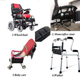 Wheelchair Side Bags, Armrest Accessories to Hang on Side with Bright Line Waterproof Red Walker Storage Pouches for Home/Outdoor/Baby Cart ()