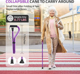 Walking Cane for Men & Women Adjustable Cane with Offset Soft Cushioned Handle -Portable Lightweight Sturdy Mobility Walker Aid for Elderly, Seniors Collapsible Cane