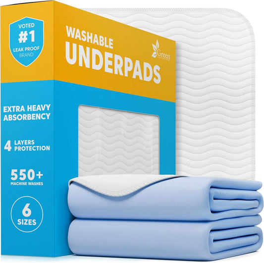Washable Underpads - Large Bed Pads for Use as Incontinence Bed Pads, Reusable Pet Pads, Great for Dogs, Cats, Bunny, Seniors Bed Pad (Pack of 2 - 41X41)