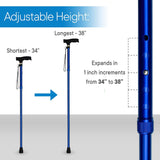 Folding Cane - Foldable Walking Cane with Adjustable Height - Collapsible and Lightweight - Soft Ergonomic Handle for Comfortable Grip - Portable Walking Stick for Mobility Aid