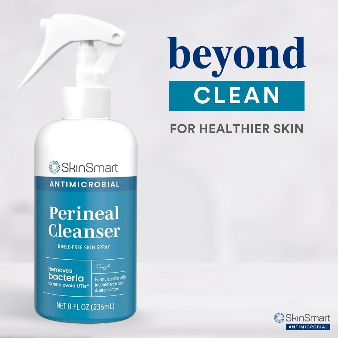 SkinSmart Antimicrobial Perineal Cleanser – Rinse-Free, Gentle Hygiene Care for Incontinence & Postpartum Use