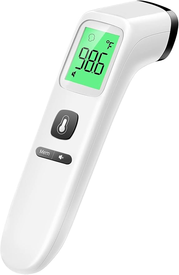 No-Touch Thermometer for Adults – Digital Infrared Thermometer with Fever Alarm, 1-Second Fast Reading, 2-in-1 Mode