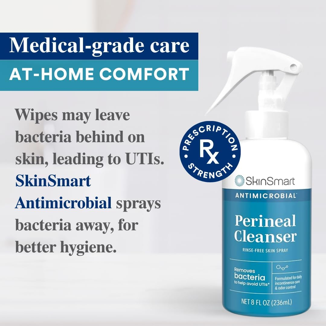 SkinSmart Antimicrobial Perineal Cleanser – Rinse-Free, Gentle Hygiene Care for Incontinence & Postpartum Use