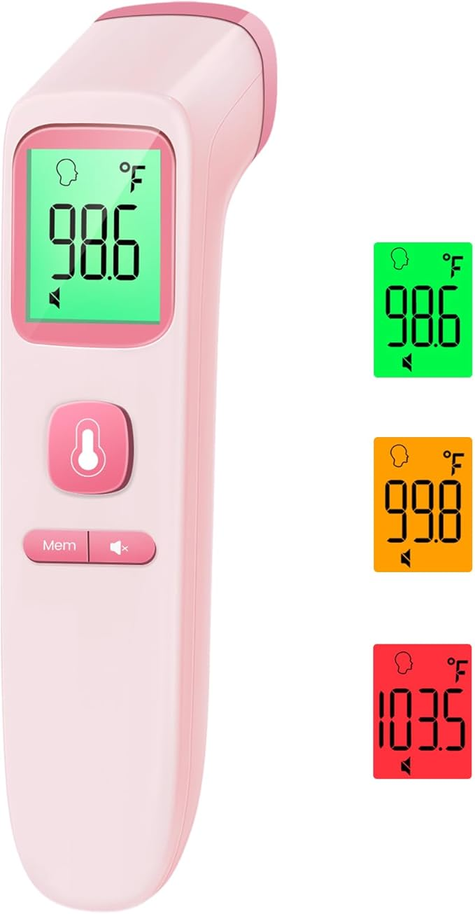 No-Touch Thermometer for Adults – Digital Infrared Thermometer with Fever Alarm, 1-Second Fast Reading, 2-in-1 Mode